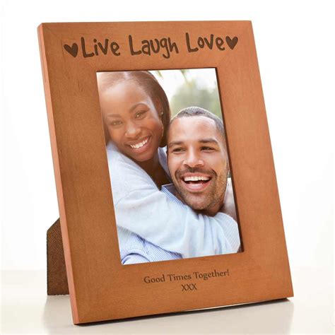 Personalised Live Laugh Love Wooden Photo Frame