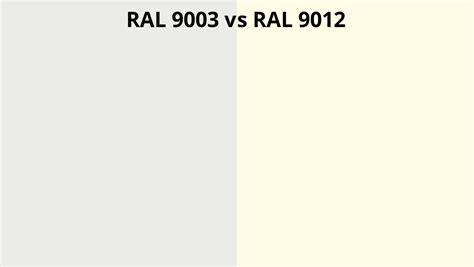 RAL 9003 Vs 9012 RAL Colour Chart UK