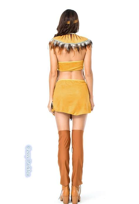 X E3 4 Ladies Pocahontas Native American Indian Tribal Wild West Party Costume Ebay