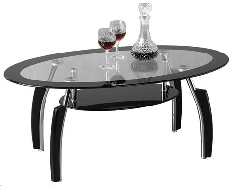 It can also be used as a side table. Elena Black and Clear Glass Coffee Table
