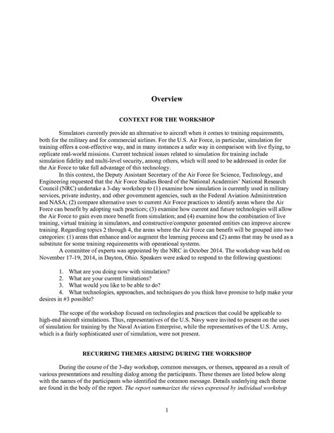 Overview | Opportunities for the Employment of Simulation in U.S. Air