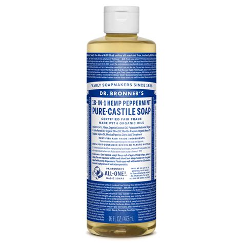 Dr Bronners Organic Pure Castile Liquid Soap Peppermint Reviews In