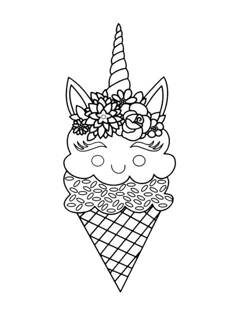 An Ice Cream Cone With A Unicorn S Face In It And Flowers On Top