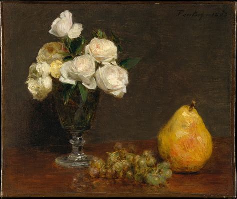 Henri Fantin Latour Still Life With Roses And Fruit The