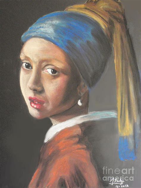 Girl With A Pearl Earring Drawing By Joaquin Sales