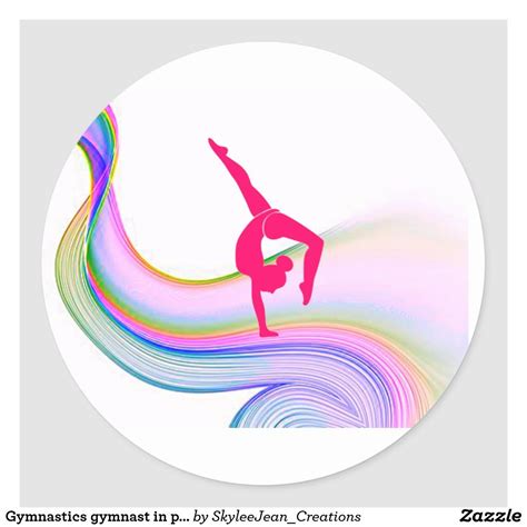 Gymnastics Gymnast In Pink Sticker Classic Round Sticker Zazzle