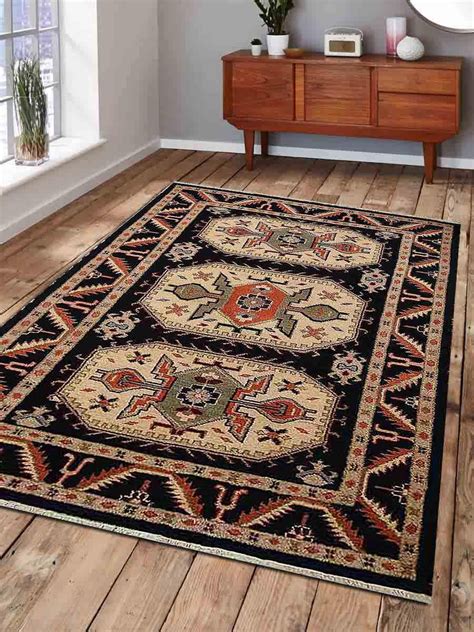 Rugsotic Carpets Hand Knotted Afghan Wool And Silk 6x9 Area Rug Kazak