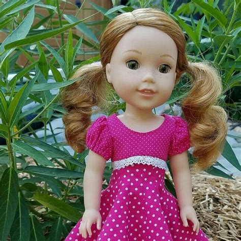 Welliewishers Willa In A Pink Polka Dot 50s Style Dress American Girl Doll Wellie Wishers
