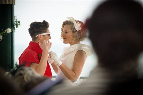 a 1950s red retro and seaside inspired lesbian wedding love my dress uk wedding blog