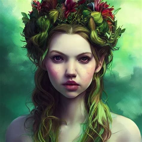 Portrait Of Hannah Murray As Titania Summer Queen Stable Diffusion