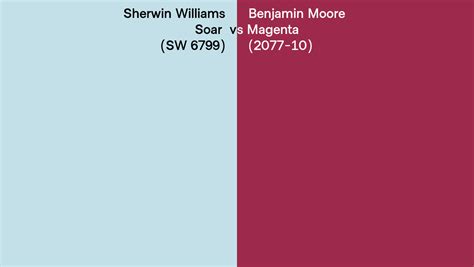 Sherwin Williams Soar Sw 6799 Vs Benjamin Moore Magenta 2077 10