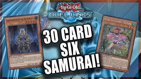 30 Card Six Samurai Deck Yu Gi Oh Duel Links Deck Pvp Youtube