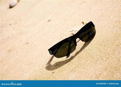 Black Sunglasses On The Sand Stock Image Image Of Nature