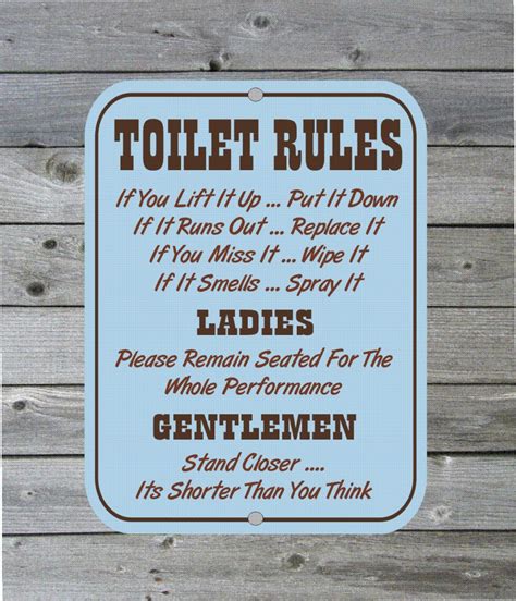 Vintage Retro Style Toilet Rules Funny Bathroom Metal Sign Etsy