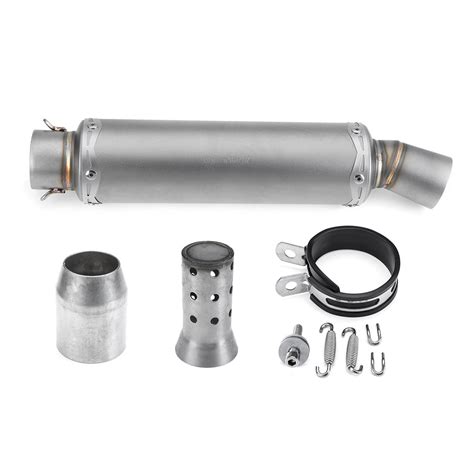 Inlet 36 51mm Motorcycle Exhaust Tail Tip Pipe Muffler Stainless Steel