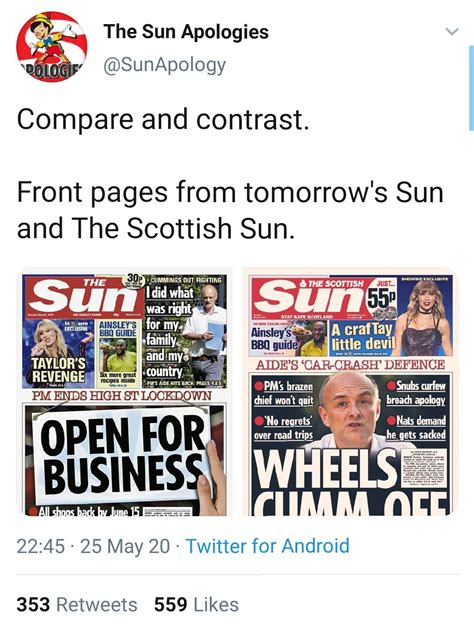 Front Pages Of Tomorrows Sun And The Scottish Sun Rscotland