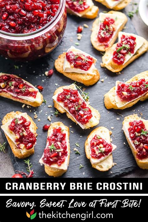 Cranberry Brie Crostini The Kitchen Girl Recipe Christmas Party