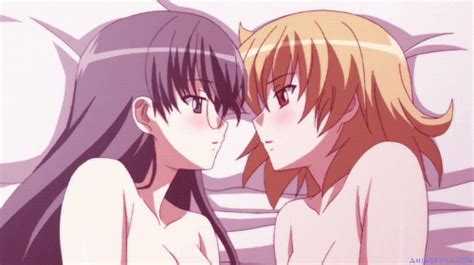 Rule 34 2girls Aki Sora Animated Animated  Aoi Nami Glasses Hoods Entertainment Kissing