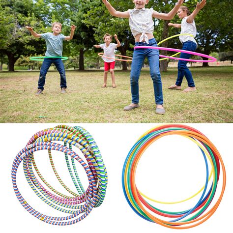 Adult Kids Multicolour Hula Hoop Hoops Fitness Activity Plastic Indoor