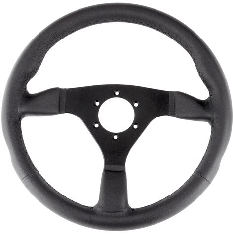 350mm Black Leather Steering Wheel