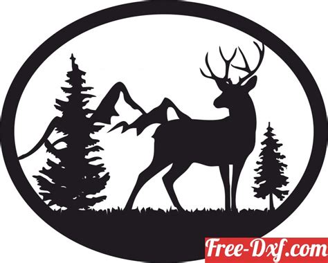Download Deer Scene Art Yznkb High Quality Free Dxf Files Svg C