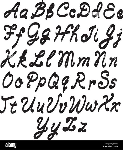 Handwritten Vector Aphabet Hand Drawn Lettering Font Brush Script