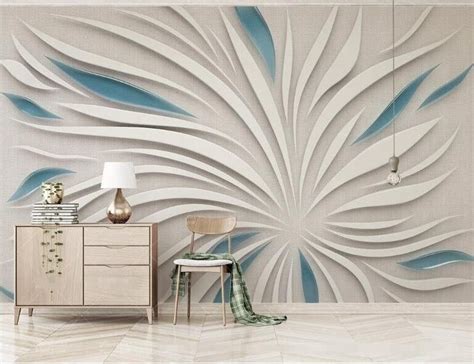 Abstract 3d Design Faux Glass Petals Mosaic Style Wallpaper Mural