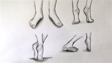 How To Draw Feet Easy Drawings Youtube