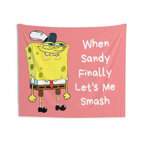 Spongebob Wall Tapestry Spongebob Meme Tapestry Funny Etsy