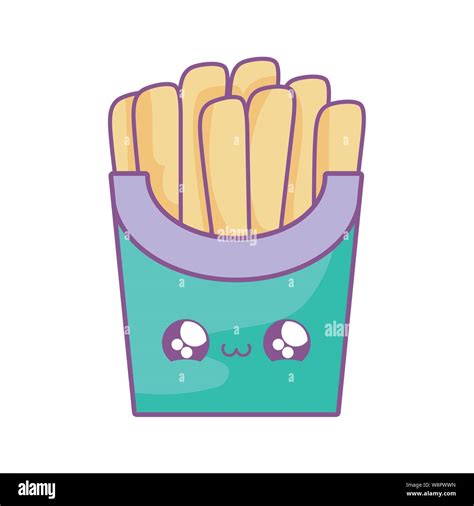 Fresh French Fries Kawaii Style Vector Illustration Design Stock Vector