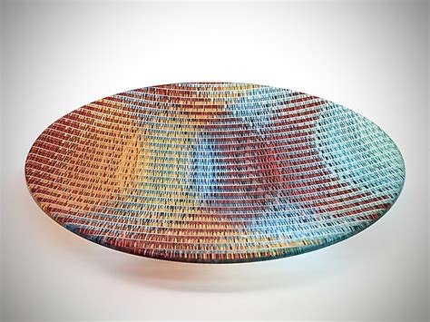 Sunset Shallow Tapestry Bowl By Richard Parrish Art Glass Bowl Artful Home