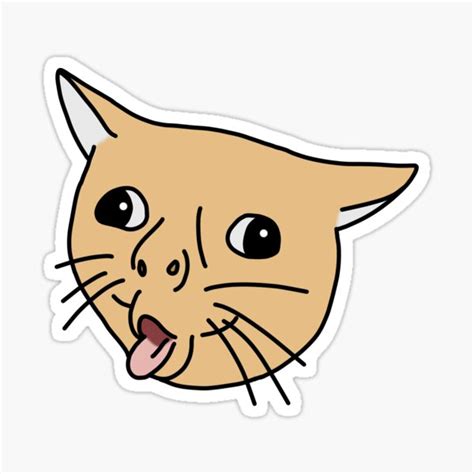 Coughing Cat Meme Design Sticker By Jerobyl Redbubble