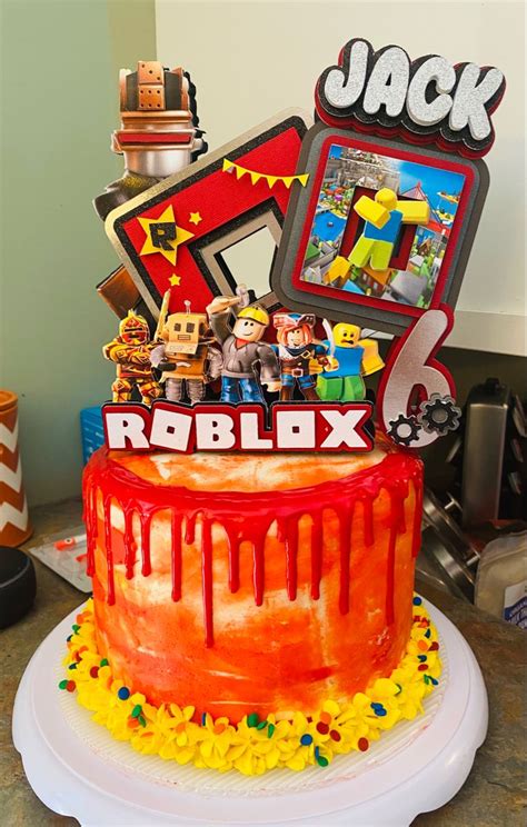 Roblox Birthday Cake Roblox Cake Robot Birthday Party Themed