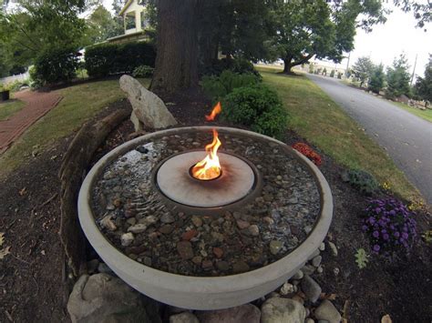Fire Fountain Water Feature Diy Water Fountain Fire Pit With Water