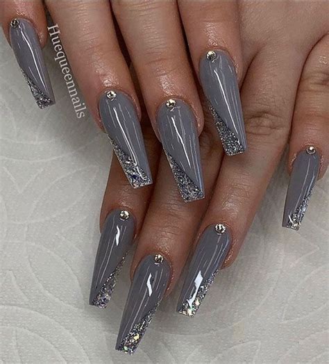 35 pretty nail art designs for any occasion stylish nails grey acrylic nails acrylic nails