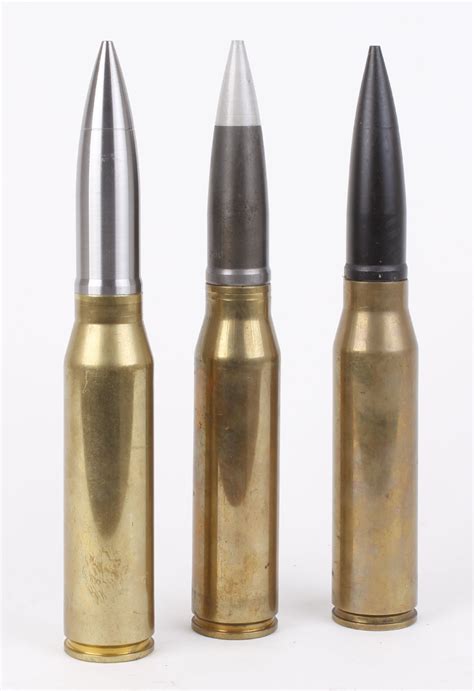 Three 30mm Rarden Afv Cannon Shells Inert