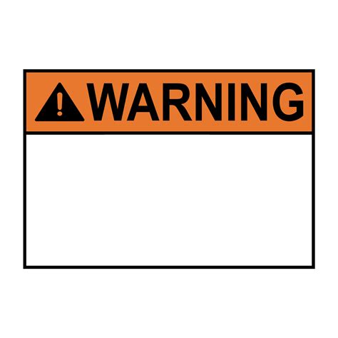 Ansi Warning Warning Blank Write On Sign Awe Text Only L Blank Custom
