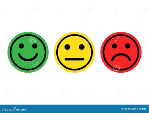 Green Yellow Red Smileys Emoticons Icon Positive Neutral And