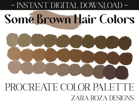 Some Brown Hair Colors Procreate Color Palette Character Etsy