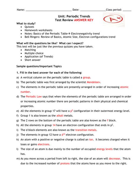 Atomic structure notes and worksheet with answers. Unit 2 Atoms And The Periodic Table Worksheet Answers | Brokeasshome.com