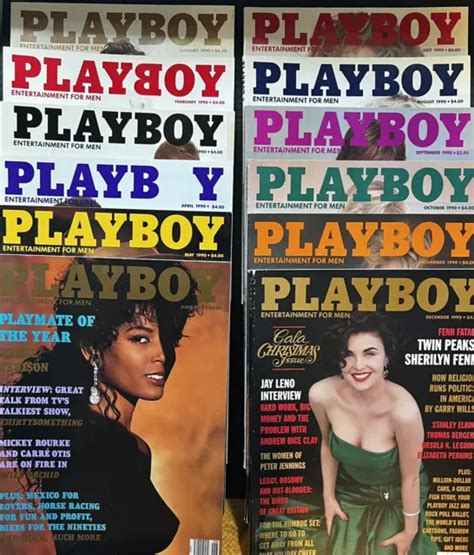 1990 PLAYBOY MAGAZINE Full Year Complete Set 12 Issues With Centerfolds