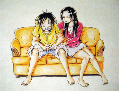 Boa Hancock X Luffy Fanart For Wallpapers Imagesee