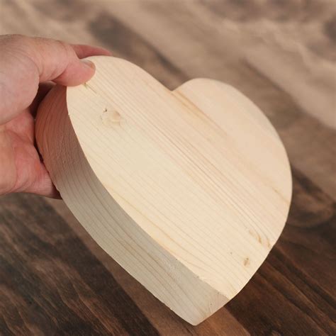 Chunky Unfinished Wood Heart Wooden Hearts And Stars Wood Crafts