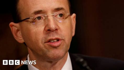 Rod Rosenstein Caught In The James Comey Sacking Storm Bbc News