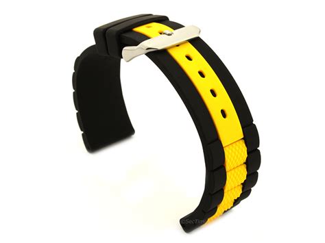 Silicone Rubber Waterproof Watch Strap Band Ss Buckle 20 22 24 Forte