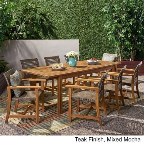 Shop Edgewood Outdoor 8 Seater Acacia Wood Dining Set With Expandable