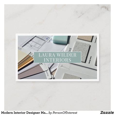 Modern Interior Designer Materials Sample Board Business Card Zazzle