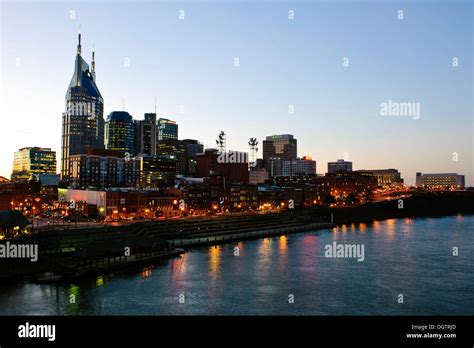 Downtown Nashville Tennessee At Sunset Stock Photo Alamy