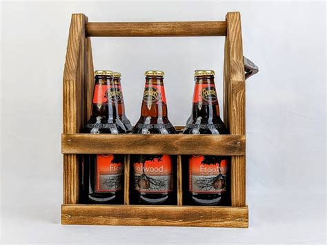 Wooden Six Pack Carrier Craft Beer Holder Bridal Party Etsy