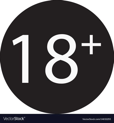 18 Years Old Sign Adults Content Only Icon Vector Image